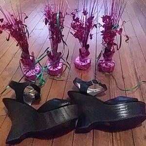 Black Wedge Heel Shoes